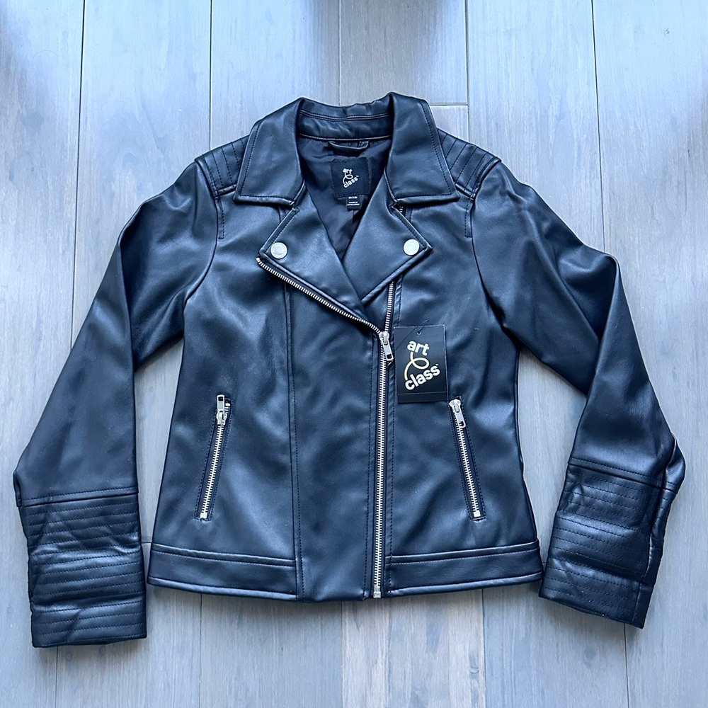 New NWT Art Class Black Faux Leather Jacket